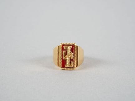 Anello o anello con sigillo in oro giallo 18 carat