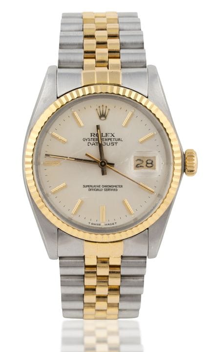 Men's Rolex Datejust wristwatch with a steel and g
