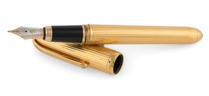 Cartier fountain pen, gold-plated. 750 gold nib. N
