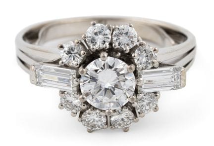 Ring von Weyersberg Platin und 750-Weißgold, Brill