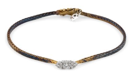 Armband 585-Gold, sieben Brillanten. 9,5 g.