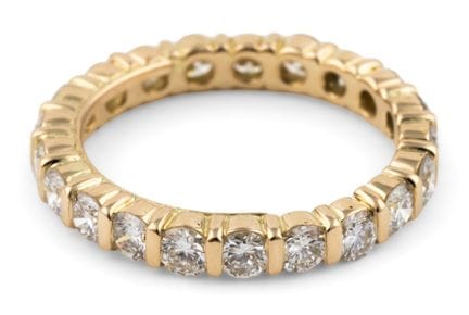 Memoire-Ring 750-Gelbgold, Brillanten zus. ca. 2,0