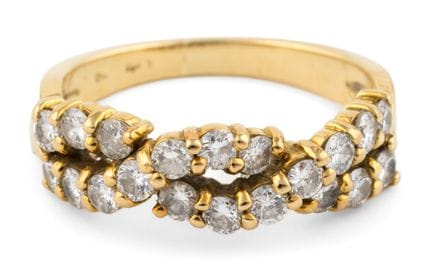 Ring 750-Gelbgold, 20 Brillanten.