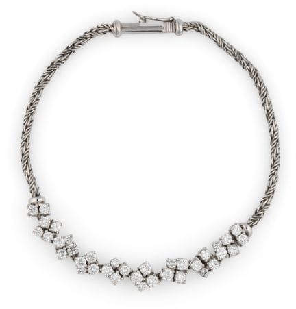 Armband 750-Weißgold, besetzt mit 36 Brillanten, t