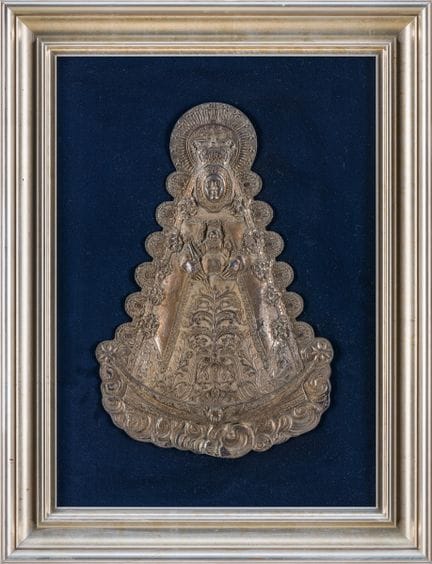 Virgen del Rocio Silberrelief (geprüft) auf Holz m