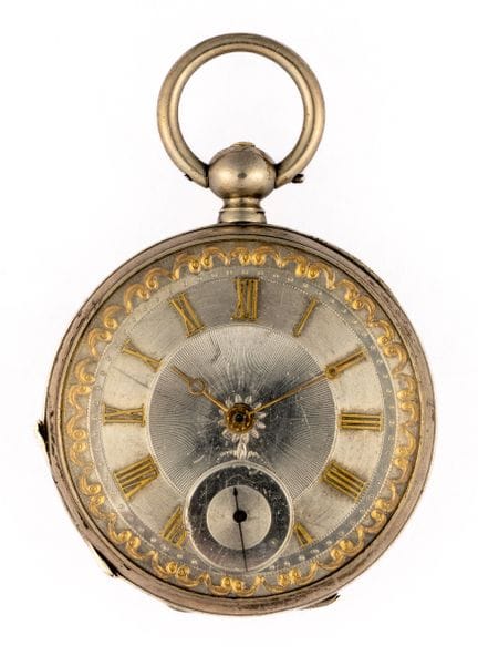 Orologio da tasca svizzero in argento fino Circa 1