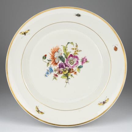 Grande assiette KPM, marque « Zepter ». Signe dist