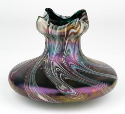 Jarrón de cristal de Bohemia   Hacia 1900, 18 cm d