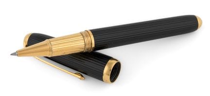 Cartier ballpoint pen, gold-plated. No. 023104. L 