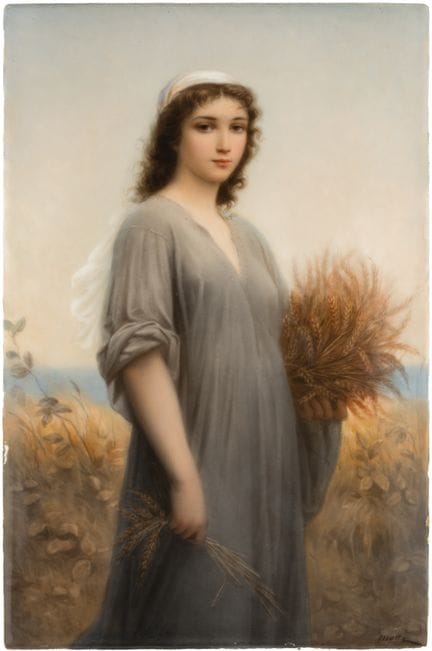 装饰盘   KPM，19世纪末。露丝（Ruth），据查尔斯·兰德尔（Charles Landelle