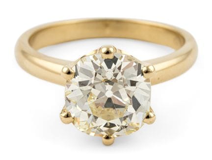 Ring 750-Gelbgold, Brillant ca. 3,30-3,50 ct im mi