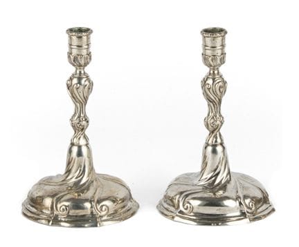Un par de candelabros   Breslavia, hacia 1760. De 