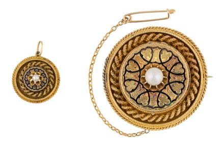 Brooch/pendant and small pendant   Late 19th centu
