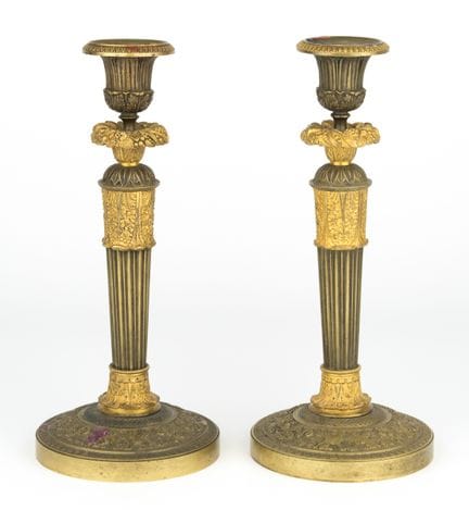 Un par de candelabros. Francia, primer tercio del 