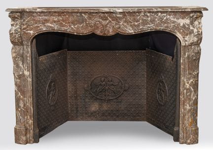 Louis XV style French 19th century marble fireplac