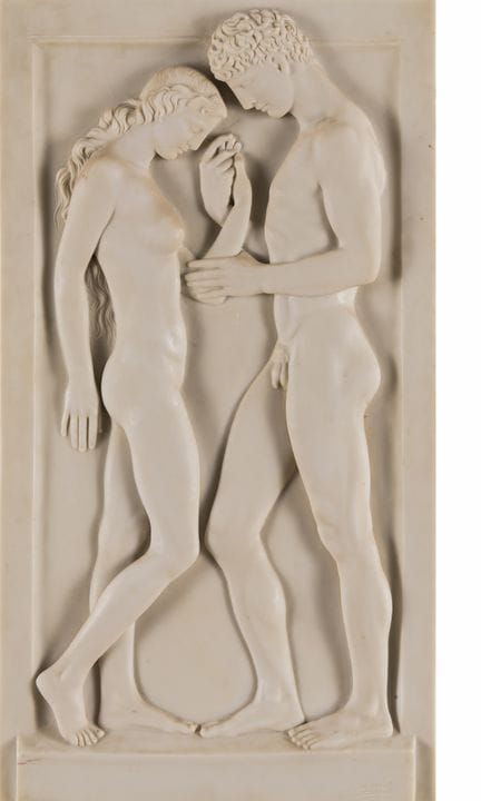 布雷克，阿诺   1900年出生于埃尔伯费尔德——1991年逝于杜塞尔多夫 《你和我》。浮雕。署名。