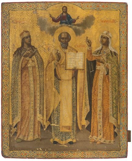 Grande icône   Russie, XIXe siècle.
Saint Nicolas 