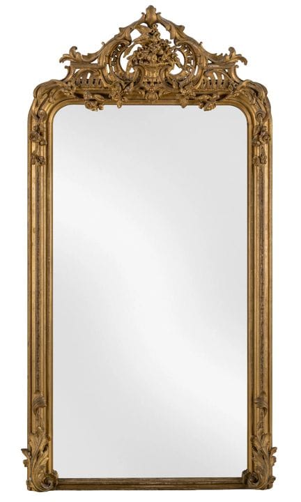 Espejo grande de salón   Siglo XIX. Marco perfilad