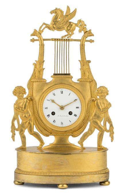 Empire-Pendule   Paris, frühes 19. Jhdt. Bronze, f
