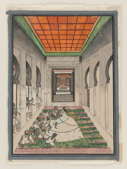 Annakuta-Fest   Indien um 1900 Farben auf Papier. 