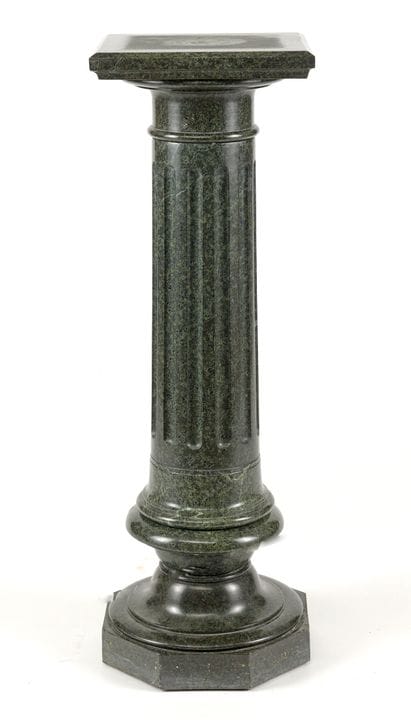 Three-part serpentine stone column, late 19th cent