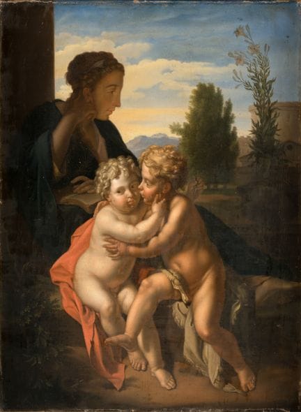 Maestro sconosciuto   XVIII/XIX secolo. Madonna co