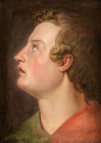 German Master, c. 1800. *Young Man Looking Up*. Oi