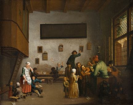 Dutch Master   17th/18th century. School classroom