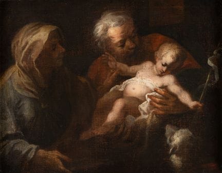 Italian Master   17th century. The Holy Family.  O