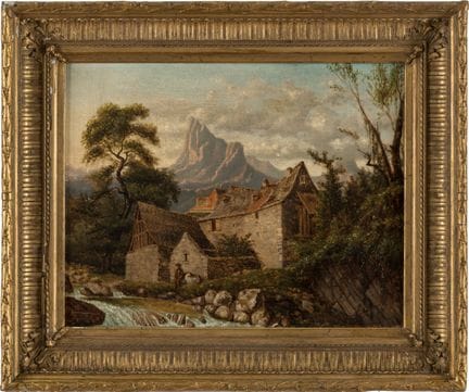 Monogramist FL?   19th century. Two paintings.  Oi