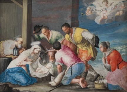 Probably Italy, 17th century. Adoration of the She