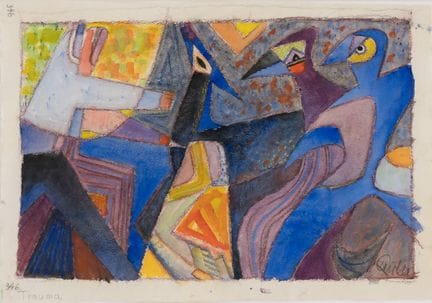 Slightly signed. Mid-20th century. Trauma. Mixed m