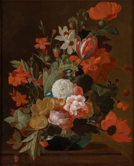 Dutch Master   17th-century floral still life. Oil