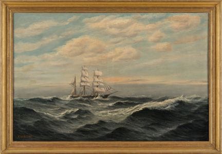 Signed indistinctly.  Dated 1907. *Rough Seas*.  O
