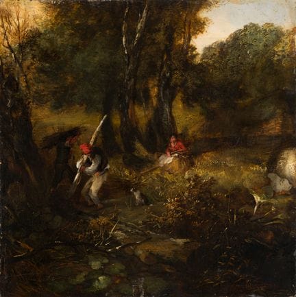 English School   Around 1800, "The Twig Gatherer."