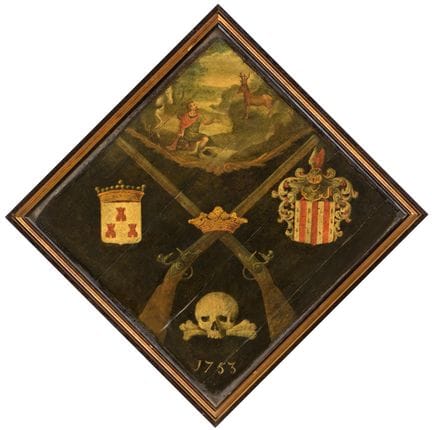 Escutcheon Dated 1753 Oil/wood, 86 x 86 cm.