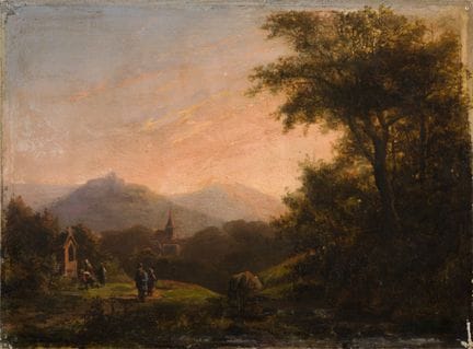 Klever School   19th century. Wooded landscape wit