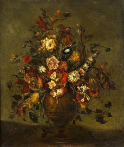 Italy   18th-century floral still life.  Oil on ca