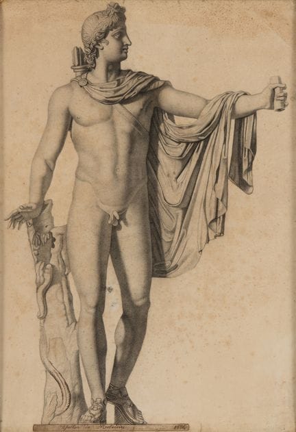 Frankreich   Datiert 1825 Apollon du Belvédère.  B