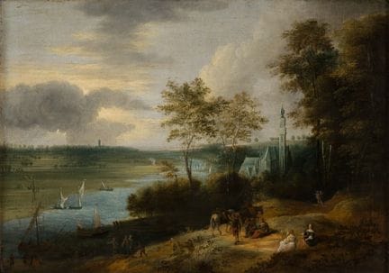 Flemish Master   17th century. River landscape wit