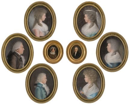 Sechs Portrait-Pastelle, 18. Jhdt. und zwei Portra