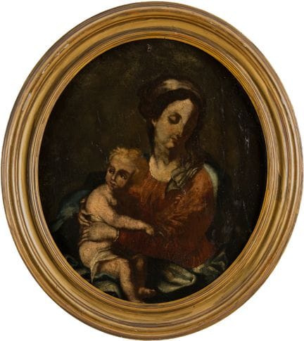 Italy   18th century. Madonna and Child. Oil on ca