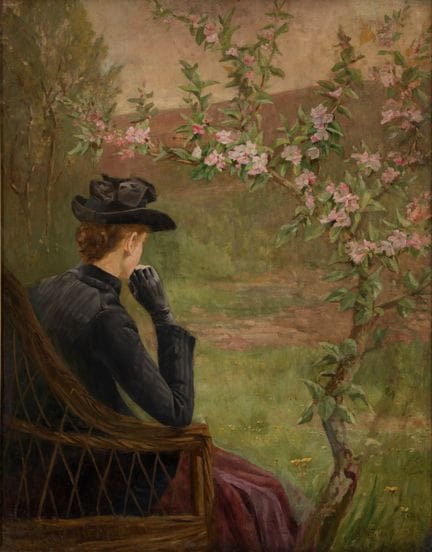 Belle Époque painter. Late 19th century. A lady se