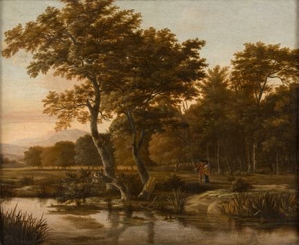 Dutch School   17th century. An elegant couple res