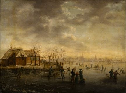 Dutch Master   18th/19th century. Ice Skating Scen