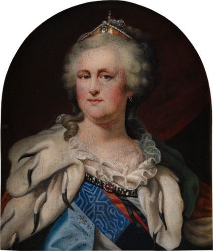Unknown Master, Catherine II. Oil on canvas, 26.5 