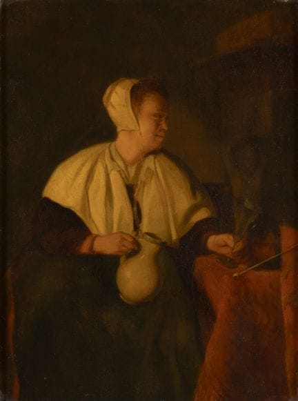 Dutch Master   17th-century interior with a woman 