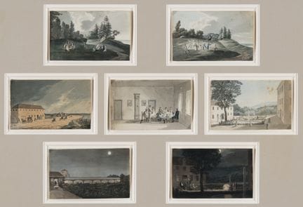Münchner Meister   Um 1800 Sieben Aquarelle aus de