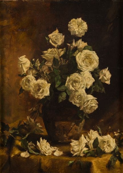 Vollon, Antoine   1833 Lyon – 1900 Paris *Roses bl