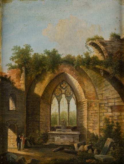 Unknown Master   Circa 1800. Ruins of a church. Oi